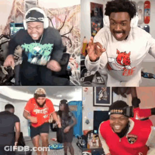 Collage Of Man Wearing Headphones GIF
