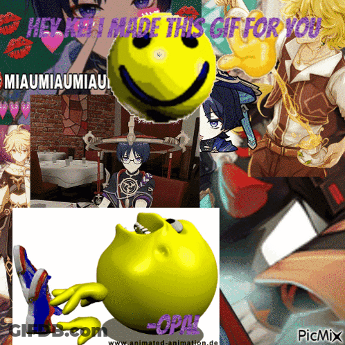Collage Of Pac Man And Smiley Face GIF