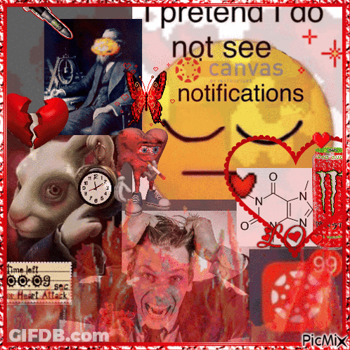 Collage Pretend I Do Not See Canvas Notifications GIF
