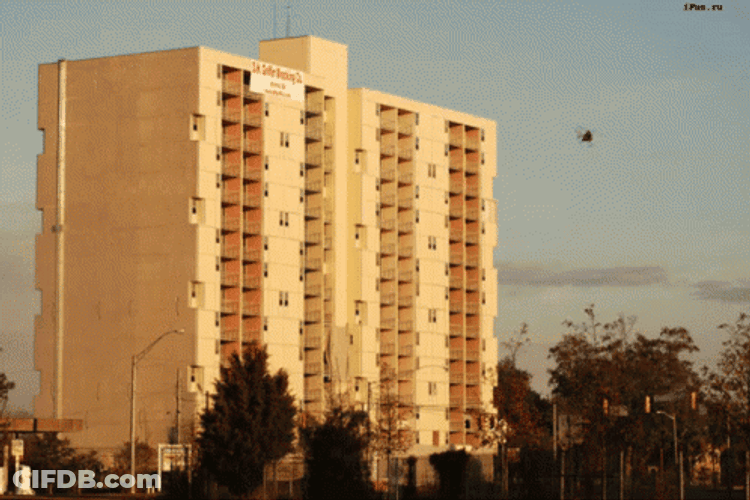 Collapsing Destroyed Building GIF