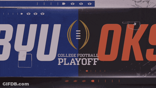 College Football Playoff Poster With Football Players GIF