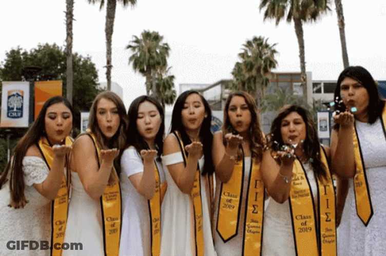 College Girlfriends Confetti Celebration GIF