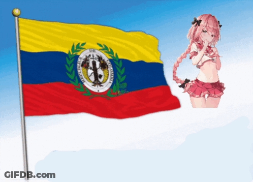 Colombian Flag And Girl In Bikini GIF