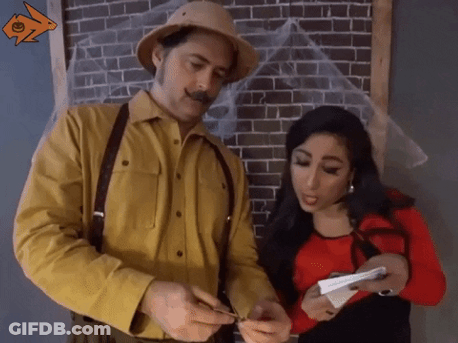 Colonel Mustard Showing Card GIF