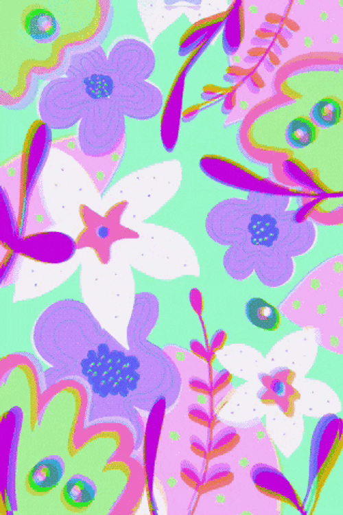 Color Changing Glimmering Flower Blooms GIF