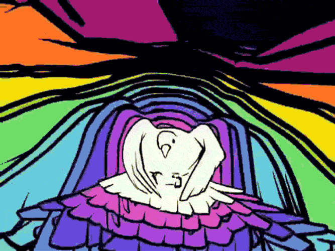 Color Changing Peace Dove Flying GIF