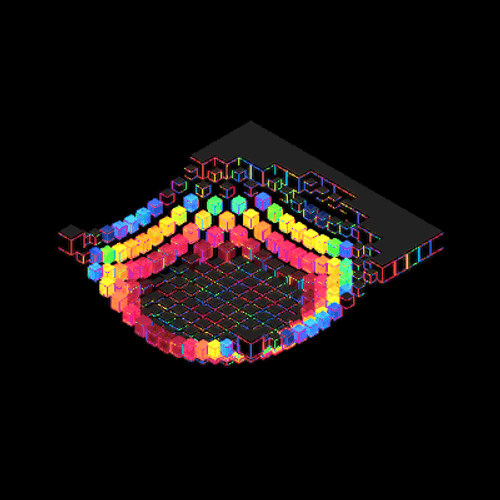 Color Changing Revolving Stream Storm Wave GIF