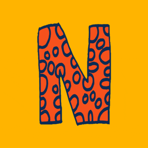 Color Changing Sparkling Letter N GIF