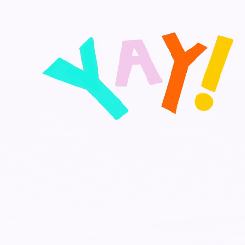 Color Changing Yay Word Text Graphics GIF
