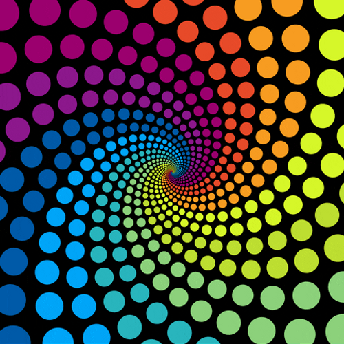 Color Polka Dots Hypnosis Spiral GIF