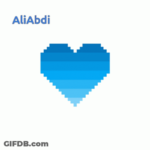 Color Shades Of Blue Heart GIF