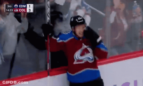 Colorado Avalanche Hockey Player Celebrating GIF
