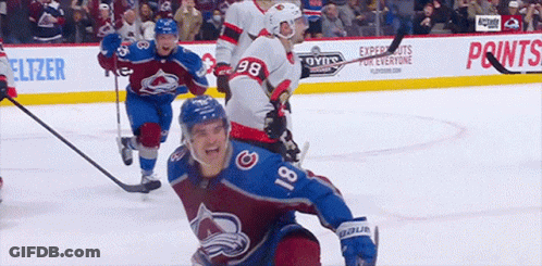 Colorado Avalanche Mascot In Stands GIF