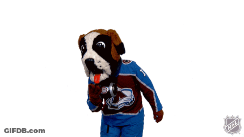 Colorado Avalanche Mascot With Headphones GIF