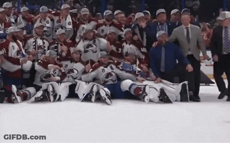 Colorado Avalanche Taking Photos With Stanley Cup GIF