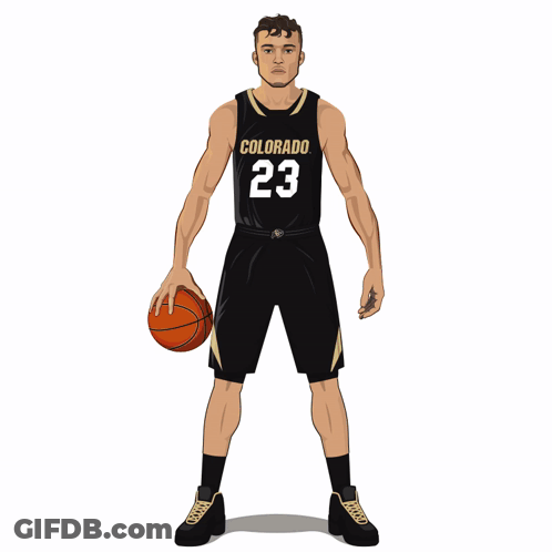 Colorado Basketball Player Holding Basketball GIF