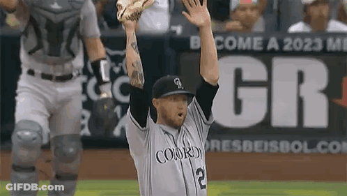 Colorado Rockies Baseball Player Throwing Ball GIF