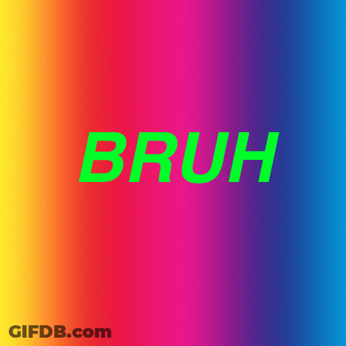 Colored Bruh Text Animation GIF