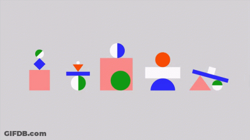 Colored Geometric Shapes On Gray GIF