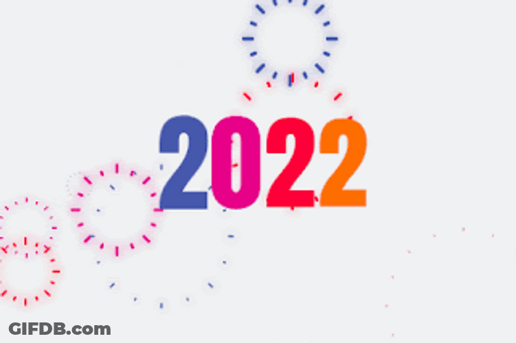 Colorful 2022 Fireworks GIF