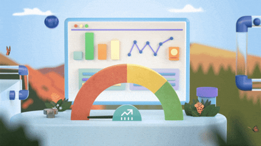 Colorful 3D Animated Metrics System GIF