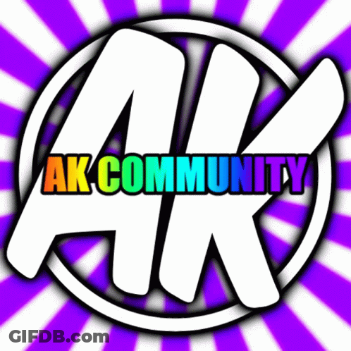 Colorful AK Community Logo On Purple Background GIF
