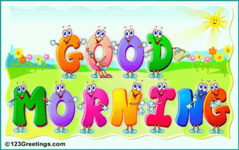 Colorful Alphabets Animated Good Morning Monday Sunshine GIF