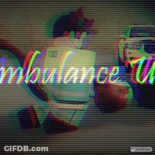 Colorful Ambulance With Ambulance Written GIF