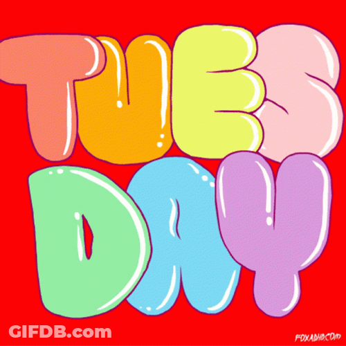Colorful Animated Happy Tuesday GIF