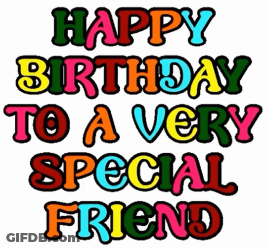 Colorful Animated Text Happy Birthday Bestie GIF