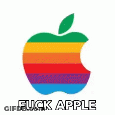 Colorful Apple Logo Saying Fuck Apple GIF