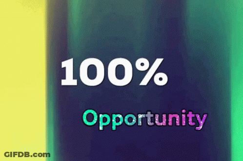 Colorful Background Saying 100% Opportunity GIF