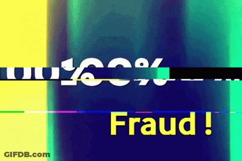 Colorful Background Saying Fraud GIF