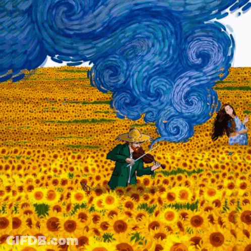 Colorful Background Saying Good Vibes GIF
