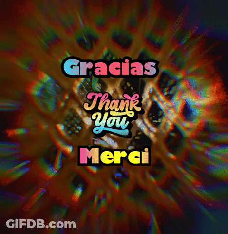 Colorful Background Saying Gracias Thank You Merci GIF