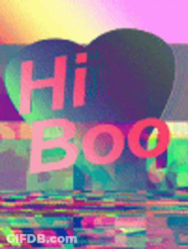 Colorful Background Saying Hi Boo GIF