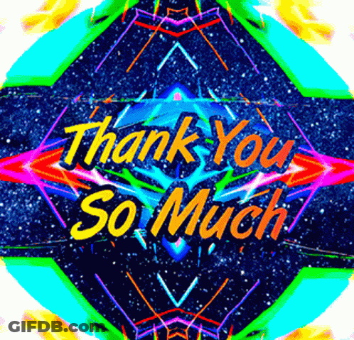 Colorful Background Saying Thank You Gold GIF