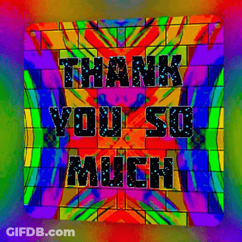 Colorful Background Saying Thank You So Much GIF