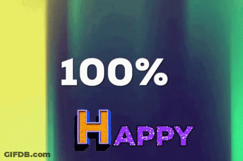 Colorful Background With 100% Happy GIF