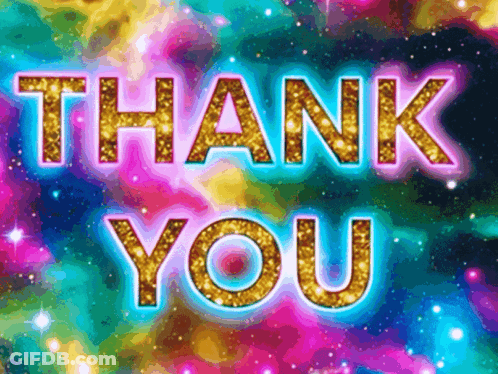 Colorful Background With Gold Thank You GIF