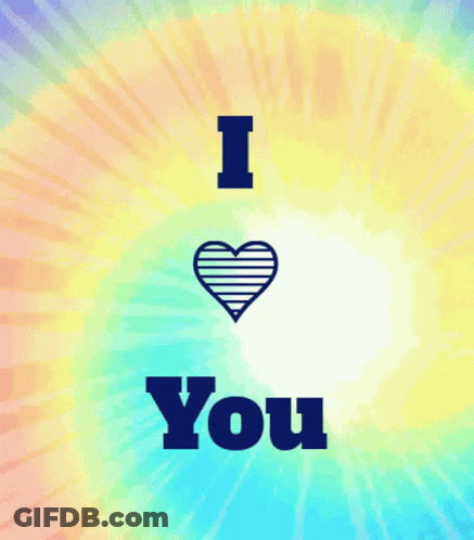 Colorful Background With Heart And I Love You GIF