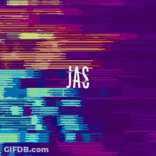 Colorful Background With White Word Jas GIF