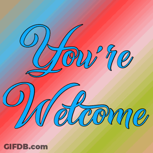 Colorful Background You're Welcome GIF