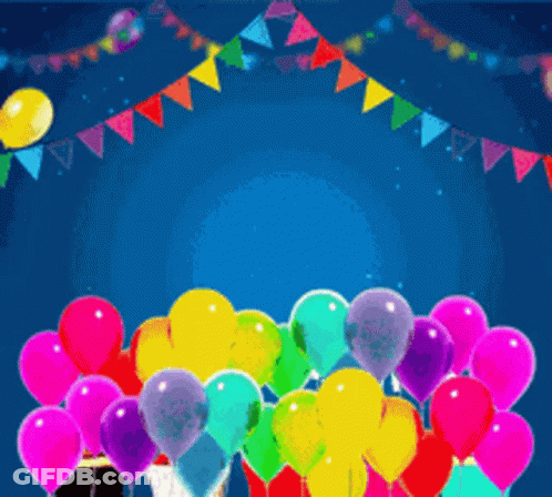 Colorful Balloons Flying GIF