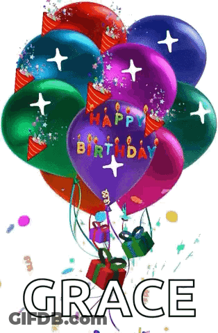 Colorful Balloons Saying Happy Birthday GIF