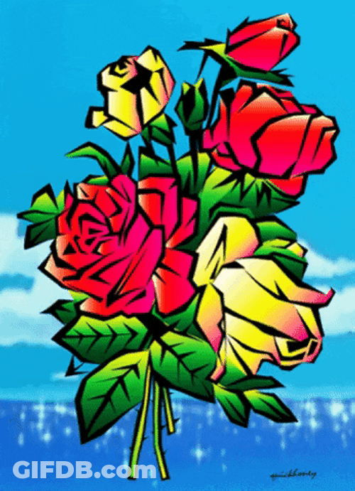 Colorful Best Wishes Flowers GIF