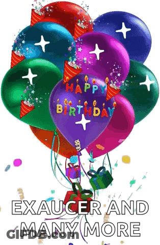 Colorful Birthday Balloons With Happy Birthday GIF