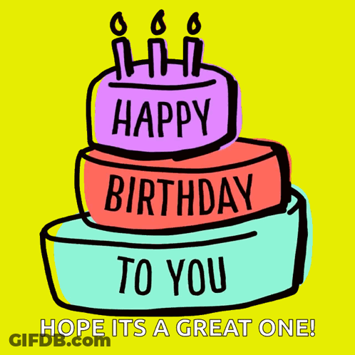 Colorful Birthday Cake Happy Birthday GIF