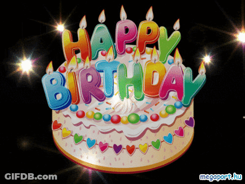 Colorful Birthday Cake Happy Birthday GIF
