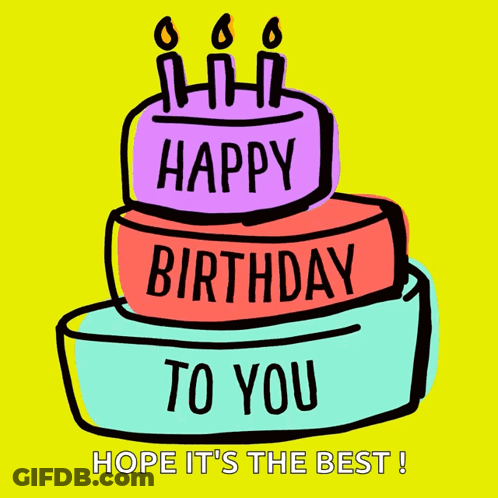 Colorful Birthday Cake With Happy Birthday To You GIF